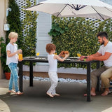 PIZZELLO 7-Piece Outdoor Dining Set Patio Dining Set for 6 Outdoor Table and Chairs All Weather Outdoor Patio Set w/Stackable Patio Chairs and HDPE Dining Table for Backyard, Garden and Poolside PIZZELLO