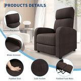 Garvee Recliner Chair for Adults, Lazy Reclining Chair Ergonomic Adjustable Single Sofa Enhanced with Side Pocket, Tall Back, Wide Arms & Padded Seat, Home Theater Seating for Living Room