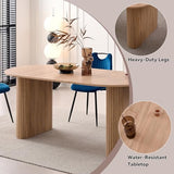 Lecafur HL 70.8" Oval Dining Table for 4 6 Person, Modern Farmhouse Kitchen Dinner Table for Breakfast Dining Receiption Room (Only Table), Natural Lecafur HL
