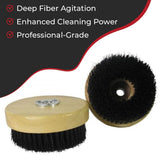 HI-TECH 5” Wood Block Brush – Carpet & Upholstery Shampoo Tool for Rotary Buffers & Polishers– Medium Soft Bristles– Car Detailing Scrub Brush Discount Car Care Products