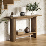 LITTLE TREE 55-Inch Modern Console Table, Narrow Sofa Table for Hallway, Wooden Entrance Table Behind The Couch for Living Room, Hallway, Entrance, Brown LITTLE TREE