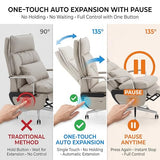 Dual Motor Executive Home Reclining Office Chair with Footrest - One-Click Electric Recline with Massage & Pillow Support Big and Tall PU Leather Ergonomic Desk Chair, High Back Wide Seat (White) COTYFLY