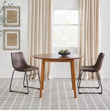 Walker Edison Mid Century Solid Wood Oval Extension Dining Table with Hairpin Legs and Removable Leaf, 60 Inch, Caramel Walker Edison