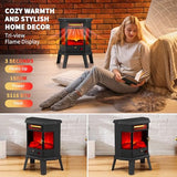 Electric Fireplace Heater 22 in Freestanding Fireplace Stove Infrared Fireplace RealSmart with 3D Flame Effect Remote Control, Timer, Overheating Protection Heater for Indoor Use Black RealSmart