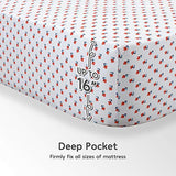 SLEEP ZONE Kids Printed Twin Bed Sheets Set 3-Piece - Super Soft & Cute Kids Sheet Set with Flat Sheet, Fitted Sheet, Pillowcase (Twin, Little Bouquet Red) SLEEP ZONE