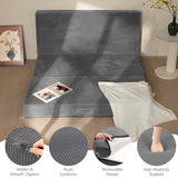 feliz home 6-Inch Tri-Fold Mattress Single Size - Foldable Futon Sofa Bed with Removable Washable Cover, Folding Memory Foam Futon Mattress | Non-Slip Bottom & Carry Handles for Guest, Camping, Dorm feliz home