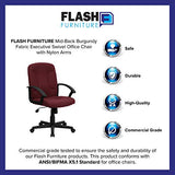 Flash Furniture Garver Mid-Back Burgundy Fabric Executive Swivel Office Chair with Nylon Arms Flash Furniture