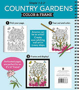 Color & Frame - Country Gardens (Adult Coloring Book) New Seasons
