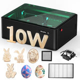 Gluwphy 10w Laser Engraver 8-in-1 Enclosure Class 1 Laser Engraver and Cutter Machine,Built-in Smoke Filtering System with Air Assist and Honeycomb Gluwphy