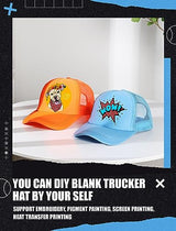 Tarpop 10 Pcs Sublimation Blank Trucker Hats Bulk Mesh Baseball Cap Polyester Mesh Trucker Hat for Men and Women (Bright Colors) Tarpop