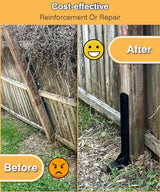 Mokeyder Fence Post Anchor Kit, Heavy Duty Metal Steel Fence Post Repair Kit, Fence Post Anchor Stakes Ground Spike for Repairing Tilted/Broken Wood Fence Post, Double-Tube Style, 2 Packs Mokeyder