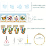 Zhenqing Butterfly Embroidery Kit 11.4x11.4 Inch - Complete Embroidery Set with Fabric, Threads, Needles & Hoop - Beginner-Friendly DIY Craft Kit for Adults (C0040)