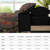 Nesker 5 Pcs Comforter Set Twin Size, Paisley Boho Plant Bedding Set for Kids and Adults, Bohemian Retro Floral Bed Sheet Sets with Fitted Sheet Pillowcases & Shams Nesker