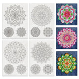 BENECREAT 4 Sheets 12 Pcs Mandala Water Soluble Embroidery Pattern, Stick and Stitch Embroidery Paper Designs, Embroidery Starter Kit for DIY Craft, Sewing Embroidery