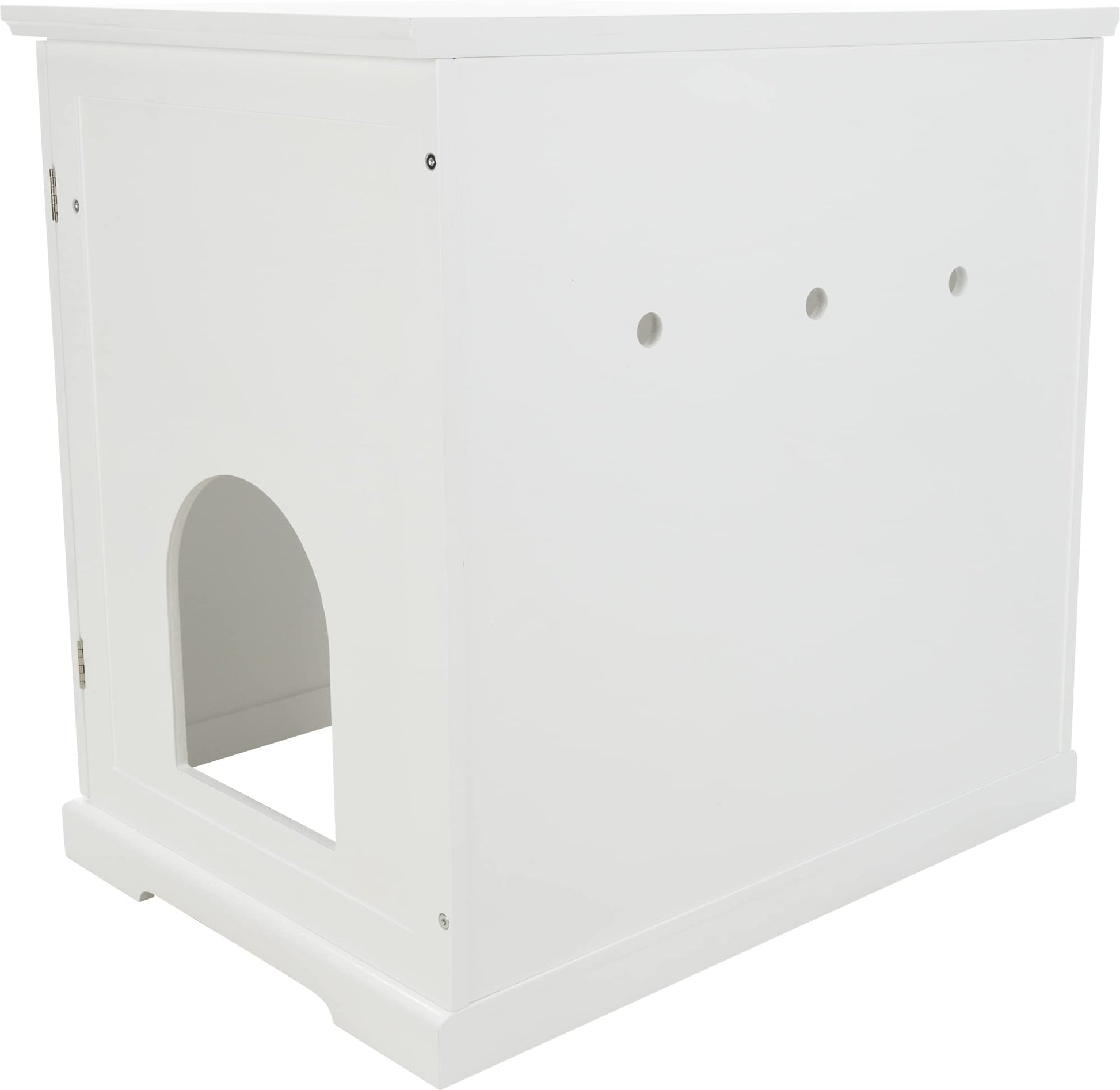 TRIXIE XL Wooden Litter Box Enclosure with Storage Drawer, for Standard or Large Size Litter Box, White (40236) - WoodArtSupply