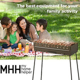 Charcoal Grill for 12 Skewers - Portable Barbecue Camp Grills - Mangal Schaschlik Foldable Metal Mangal - Kebab Shish BBQ for EDC Picnic Outdoor Cooking Camping Hiking NB12 MHH