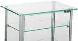 Small Curio Cabinet, Free Standing Glass Display Shelf, Adjustable, Aluminum (Silver Base) Displays2go