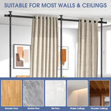 AKTOP Room Divider, No Drilling Curtain Tension Rods Wall Divider for Room Separation, 4-10ft(H) 30-147"(W) Adjustable, Heavy Duty Floor to Ceiling Space Separator Privacy Dividers for Rooms, Black AKTOP