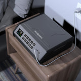 WodPeace Gun Safe for Pistols,Biometric Gun Safe,Fast Access Handgun Lock with Internal Light, Multi-Info Display Screen,Silent Mode,Fingerprint/PIN Code/KEY,Smart Box for Bedside Nightstand Car wodpeace