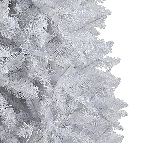 Nearly Natural 10ft. Slim White Artificial Christmas Tree with 800 Warm White LED Lights and 2420 Bendable Branches Nearly Natural