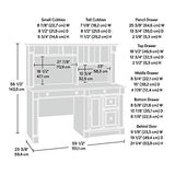 Sauder Palladia Desk with Hutch, L: 59.49" x W: 23.54" x H: 56.5", Vintage Oak Finish Sauder