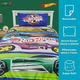 Character World Hot Wheels Officially Licensed Beast Design Single Duvet Cover Set | Reversible 2 Sided Cars Bedding Including Matching Pillow Case | Perfect for Kids Bedroom | Polycotton Character World