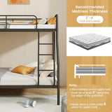 Giantex Metal Bunk Beds Twin Over Full Size, Heavy Duty Bunk Bed for Teens Adults with Ladder & Guardrails, Space Saving Metal Bunk Bed for Dorm, Bedroom, Apartment, No Box Spring Needed (Black) Giantex