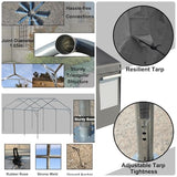 Trygoal 10x20 FT Heavy Duty Carport, Outdoor Storage Shed Tent with Removable Sidewalls & Roll-Up Ventilated Windows, All-Season Portable Garage Shelter with Rubber Ropes & Ground Anchors, Grey Trygoal