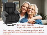 Neioml 3 Motor Large-Wide Lift Chair, Infinite Position, 180° Lay Flat, Power Lift Chairs Recliners for Elderly Big and Tall, Massage & Heat, Extended Footrest, Soft Plush Flannel (Gray) Neioml