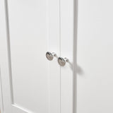 TEENFON Bathroom Floor Storage Cabinet, Freestanding Bathroom Storage Unit with 2 Adjustable Shelves & 4 Doors, 11.8 x 23.6 x 42.7 Inches, White TEENFON