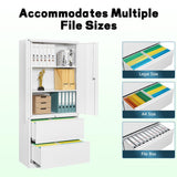 AFAIF Metal File Cabinets, Lateral Filing Cabinet with 2 Drawers, 71" H File Caninet for Home Office, Office Storage Caninets with Adjustable Shelves for Letter/Legal / A4 - Assembly Required AFAIF