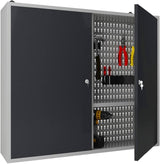 JZD Steel Garage Wall Mounted Tool Cabinet, Black & Grey JZD