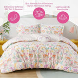 Intelligent Design Kids Queen Comforter Set, Favorite Jungle Animals Fun Safari Adventures Print, BCI Cotton, All Seasons Down Alternative Bedding, Sham & Pillow, Lulu, Full/Queen Purple 4 Piece Intelligent Design