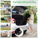 Tangkula 10x10 FT Pop Up Canopy, Outdoor Tent with 3 Sidewalls & Awning, Wheeled Bag, 4 Sandbags, 8 Stake, 4 Ropes, Portable Canopy Tent for Party Picnic Event Beach Camping (White) Tangkula