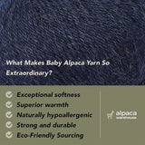 100% Baby Alpaca Yarn Wool Set of 3 Skeins DK Weight - Made in Peru - Heavenly Soft and Perfect for Knitting and Crocheting (Blue Jean, DK) Alpaca Warehouse