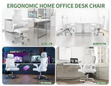 Veratric White Ergonomic Office Chair: Mesh Desk Chair Comfy with Adjustable Lumbar Support 400lbs High Back Computer Gaming Chair - Big and Tall Office Chairs with Extra Wide Seat-Adults Home Office Veratric