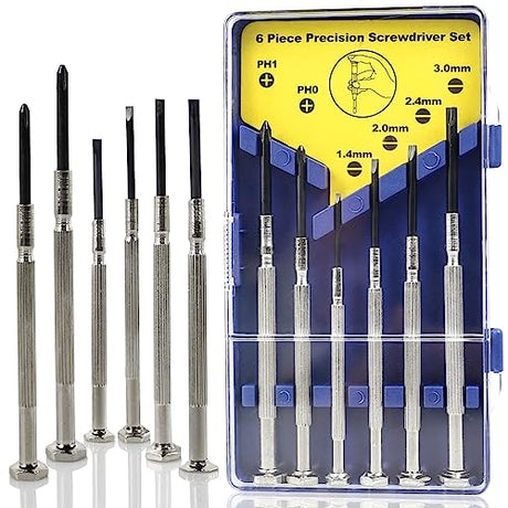 6 PCS Precision Screwdriver Sets, Eyeglass Repair Kit Screwdriver, Mini Screwdriver Set, Flat Head and Philips Head Screwdriver Sets, With 6 Different Sizes, Suitable For Watch, Electronic Repairs Lonisiv