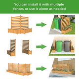 GDLF Air Conditioner Fence Outdoor Wood Privacy Screen with Planter Box for Trash Can Pool Equipment No-Dig Kit 36" W x 45" H （2 Panels） GDLF