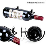 Hipiwe Set of 6 Wall Mounted Wine Rack Holders - Metal Wine Bottle Display Holder with Hardware, Wall Hanging Red Wine Bottle Organizer Racks for Storage Beverages/Liquor Bottle Hipiwe