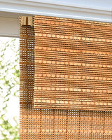 LazBlinds Custom Cordless Bamboo Roman Shades - Light Filtering Window Treatment in Tuscan LazBlinds