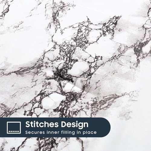 Wake In Cloud - Marble Comforter Set, Neutral Modern Aesthetic for Men Women, Soft Lightweight Bedding, 3 Pieces, Black White, California King Size Wake In Cloud