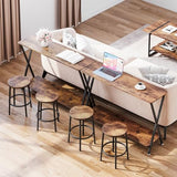 IDEALHOUSE Small Entryway Table, Narrow Hallway Table, 2-Tier Industrial Display Table with Shelves, Couch Table Behind Sofa, Foyer Tables for Entryway, Foyer, Living Room, Bed Room (Brown) IDEALHOUSE