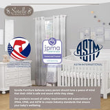 Sorelle Furniture Happy 3-in-1 Convertible Crib, Baby Crib to Toddler Bed, Sustainable Beech Wood, Non-Toxic Finish, Natural Wood Nursery Furniture