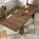 70.8"-110" Extendable Dining Table for 6-12 Person, Wooden Dining Room Table, Modern Extendable Table for Gatherings, Meeting for Small Kitchens, Dining Office Areas(Walnut) Fingertip WD