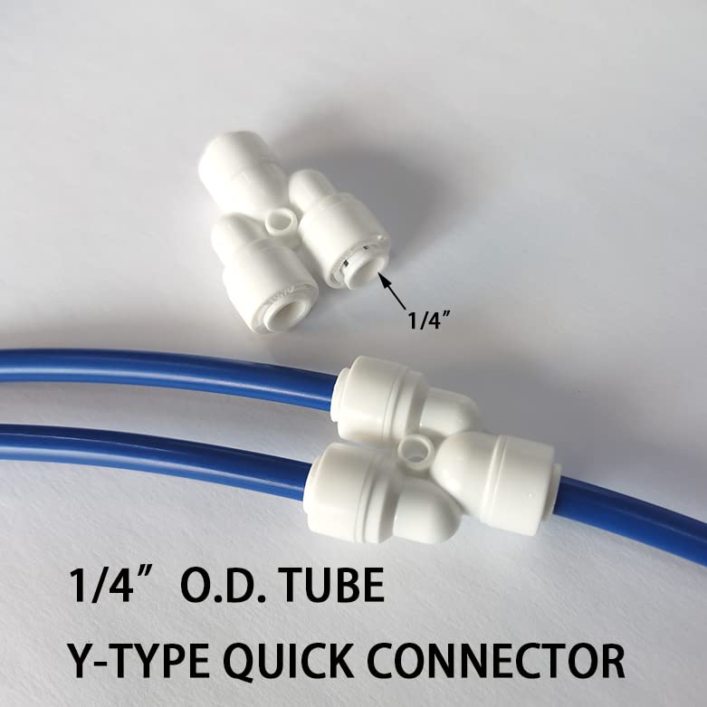 Malida 1/4 inch O.D. Length 32.8ft(10 meters) RO Water Tubing, Hose Pipe for RO Water purifiers System,+ 1/4 O.D quick connector 10pcs Malida