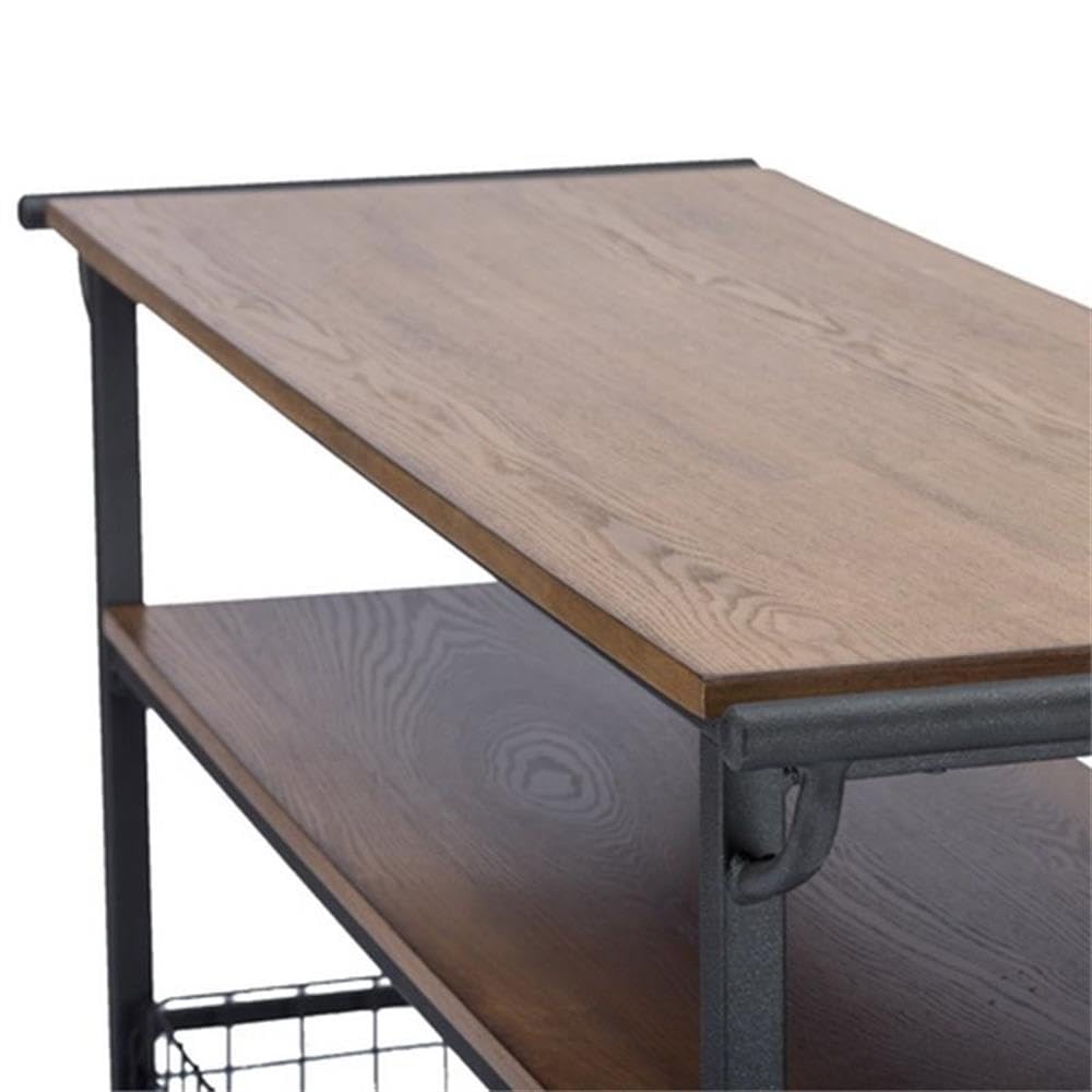Baxton Studio Lancashire Wood and Metal Kitchen Cart, Brown Baxton Studio