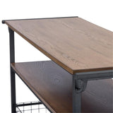 Baxton Studio Lancashire Wood and Metal Kitchen Cart, Brown Baxton Studio