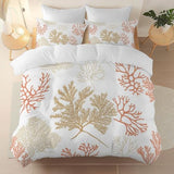White 3 Piece Duvet Cover Set, 1 Printed Zipper Closure Duvet Cover with 2 Pillow Shams, Ultra Soft Brushed Microfiber Single with Minimalist Floral Modern Generic