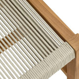 Modway Vienna Outdoor Patio Teak and Rope Armless Dining Chair Set of 2 in Natural Natural – Woven Rope Side Chairs – Teak Outdoor Dining Chairs – Weather-Resistant Deck Chairs Modway