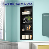 Bernkot Stainless Shower Niche 14"x 36" Matte Black with 4-Tier Shelves No Tile Needed Niche Shower for Bathroom Wall Storage Recessed Medicine Cabinet Bernkot